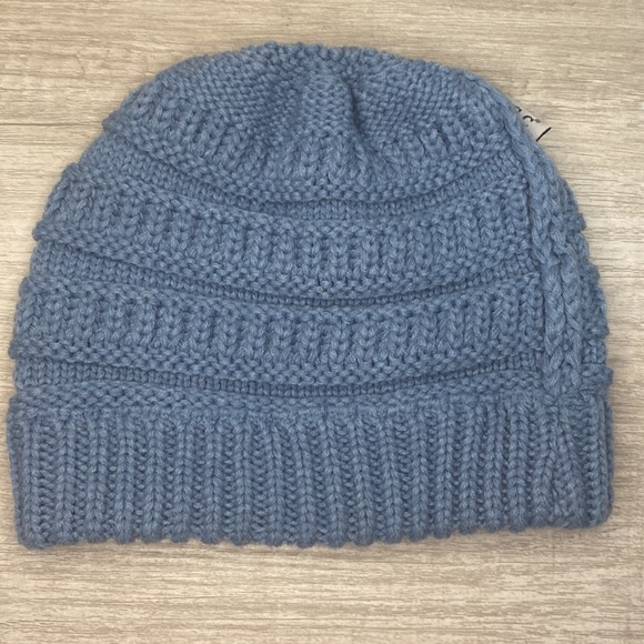 CC Beanie Bun/Ponytail Knit Hat Beanie - Picture 4 of 7